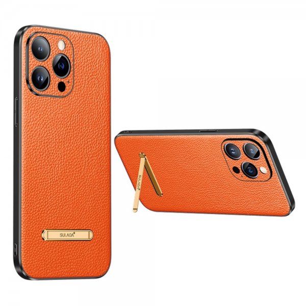 Sulada iPhone 14 Pro Max Cover med Stativ Orange