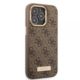 Guess iPhone 14 Pro Max Cover Metal Plate Logo MagSafe Brun