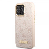 Guess iPhone 14 Pro Max Cover Metal Plate Logo MagSafe Pink