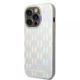 Karl Lagerfeld iPhone 14 Pro Max Cover Monogram Iridescent Silver