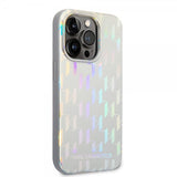 Karl Lagerfeld iPhone 14 Pro Max Cover Monogram Iridescent Silver