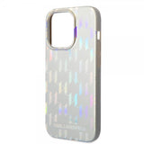 Karl Lagerfeld iPhone 14 Pro Max Cover Monogram Iridescent Silver