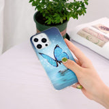 iPhone 14 Pro Max Cover Motiv Blå Sommerfugl