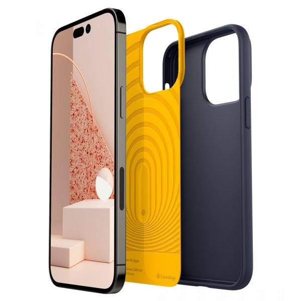 Caseology iPhone 14 Pro Max Cover med Skærmbeskytter Nano Pop 360 Blueberry Navy