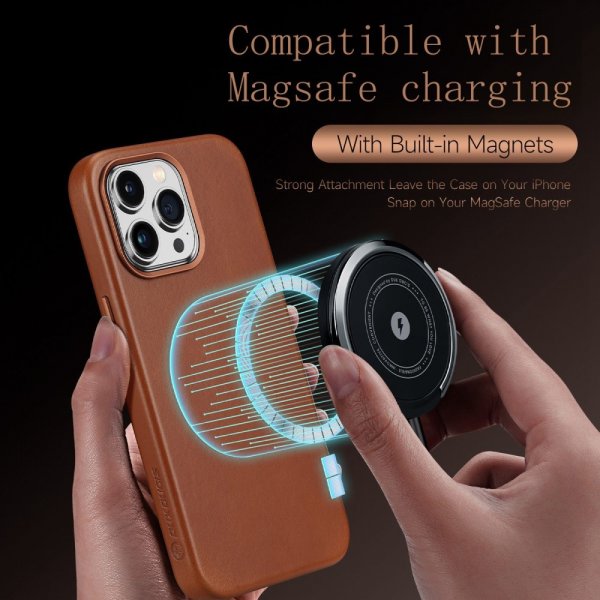 Dux Ducis iPhone 14 Pro Max Cover Naples Series MagSafe Lysebrun