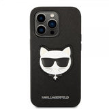Karl Lagerfeld iPhone 14 Pro Max Cover Saffiano Choupette Sort
