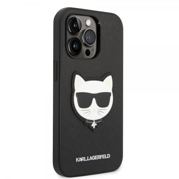 Karl Lagerfeld iPhone 14 Pro Max Cover Saffiano Choupette Sort