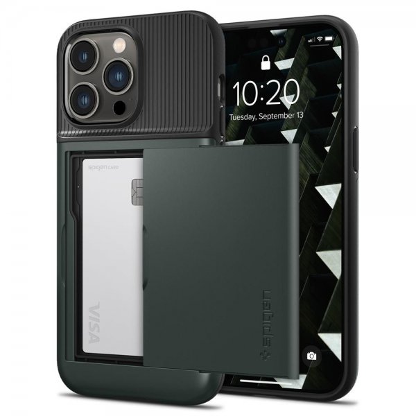 Spigen iPhone 14 Pro Max Cover Slim Armor CS Abyss Green
