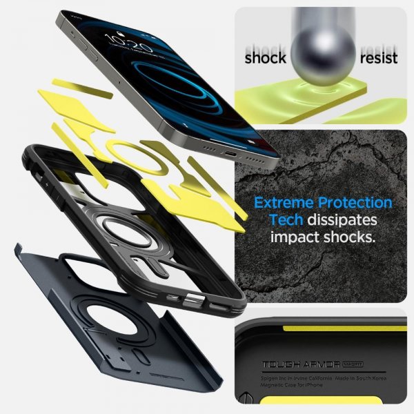 Spigen iPhone 14 Pro Max Cover Tough Armor MagFit Metal Slate