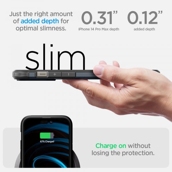 Spigen iPhone 14 Pro Max Cover Tough Armor MagFit Metal Slate