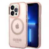Guess iPhone 14 Pro Max Cover Translucent MagSafe Rosa
