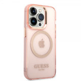 Guess iPhone 14 Pro Max Cover Translucent MagSafe Rosa