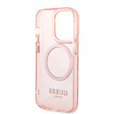 Guess iPhone 14 Pro Max Cover Translucent MagSafe Rosa