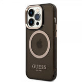 Guess iPhone 14 Pro Max Cover Gennemsigtigt MagSafe Sort