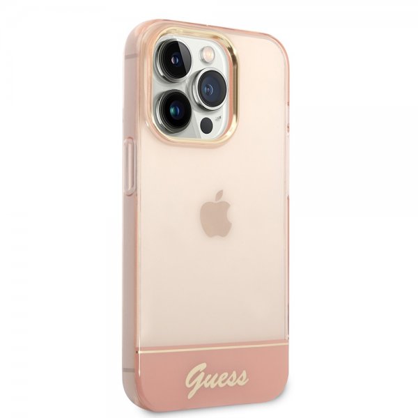 Guess iPhone 14 Pro Max Cover Translucent Rosa