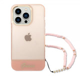 Guess iPhone 14 Pro Max Cover Translucent med strop Rosa