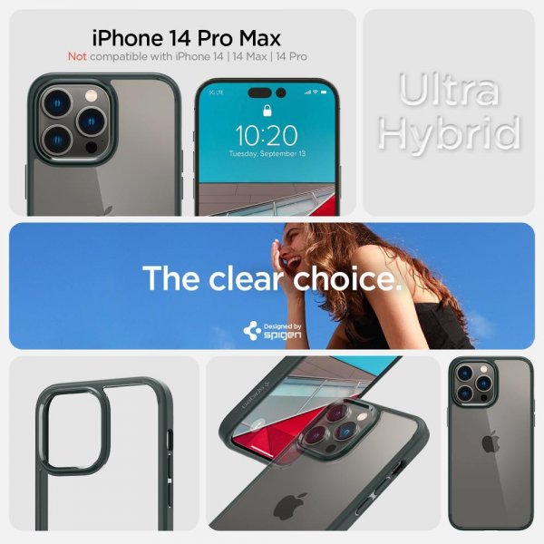 Spigen iPhone 14 Pro Max Cover Ultra Hybrid Abyss Green