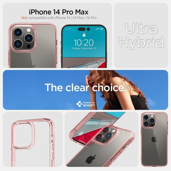 Spigen iPhone 14 Pro Max Cover Ultra Hybrid Rose Crystal