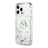 iPhone 14 Pro Cover Blomstermønster MagSafe Hvid