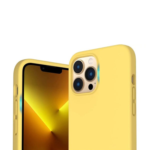 Rvelon iPhone 14 Pro Cover Silikone MagSafe Gul