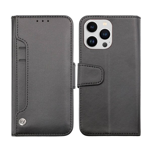 Rvelon iPhone 14 Pro Etui Udtrækkeligt Kortfack Sort