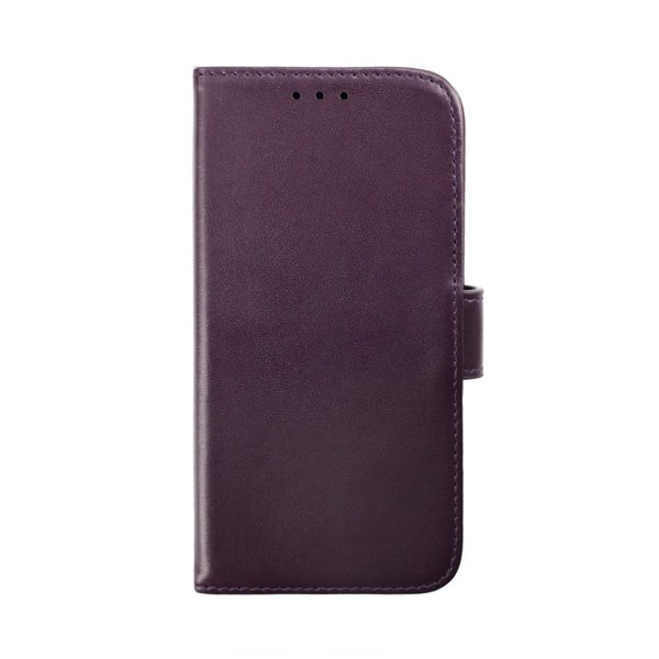 Rvelon iPhone 14 Pro Cover Ægte læder Kortlomme Lilla