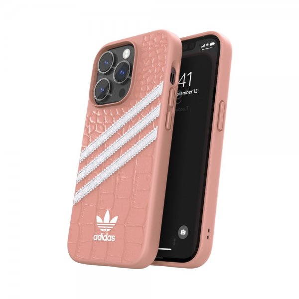 Adidas iPhone 14 Pro Cover 3 Stripes Snap Case Alligator Pink