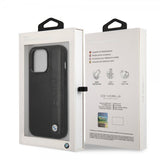 BMW iPhone 14 Pro Cover Big Logo Stripe Sort
