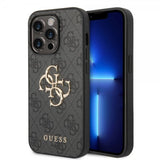 Guess iPhone 14 Pro Cover Big Metal Logo Grå