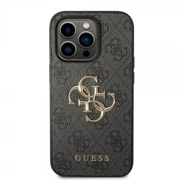 Guess iPhone 14 Pro Cover Big Metal Logo Grå