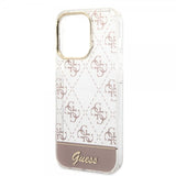 Guess iPhone 14 Pro Cover Bottom Stripe Script Logo Rosa