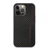 AMG iPhone 14 Pro Cover Carbon Effect Stamped Logo Sort