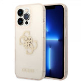 Guess iPhone 14 Pro Cover Full Glitter Guld