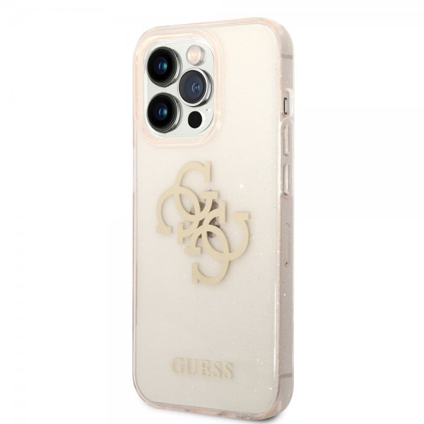 Guess iPhone 14 Pro Cover Full Glitter Guld