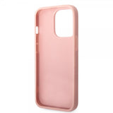 Guess iPhone 14 Pro Cover Glitter Flakes Metal Logo Rosa