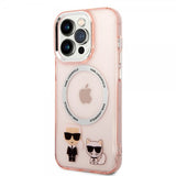 Karl Lagerfeld iPhone 14 Pro Cover Karl & Choupette MagSafe Rosa