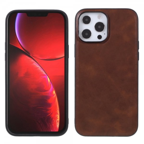 X-Level iPhone 14 Pro Cover Lædertekstur Brun