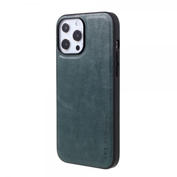 X-Level iPhone 14 Pro Cover Lædertekstur Grøn