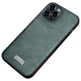 Sulada iPhone 14 Pro Cover Lædertekstur Grøn