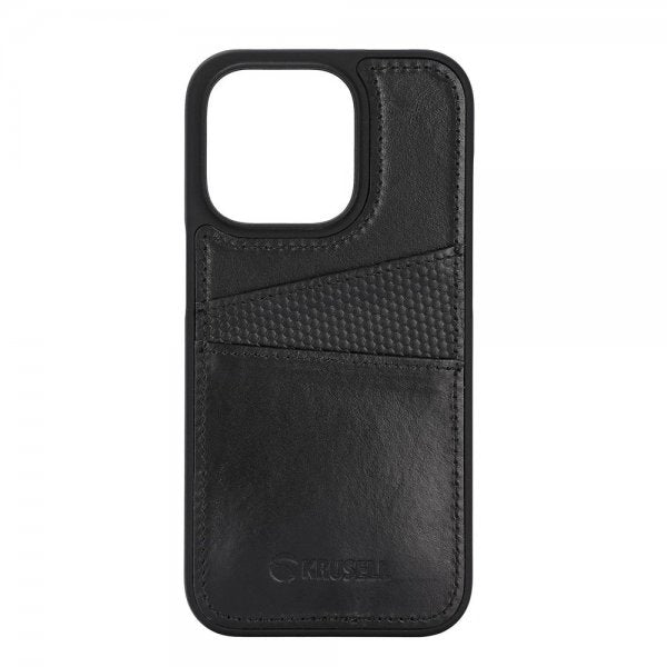 Krusell iPhone 14 Pro Cover Leather CardCover Sort