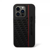AMG iPhone 14 Pro Cover Liquid Silikone Carbon Mønster Sort