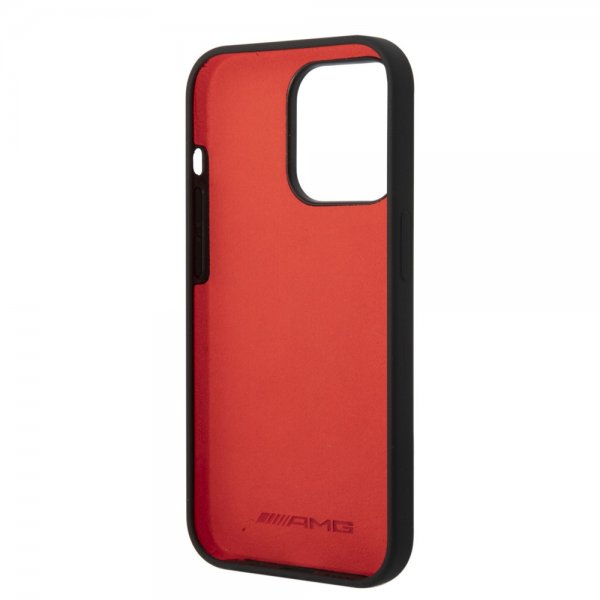 AMG iPhone 14 Pro Cover Liquid Silikone Carbon Mønster Sort