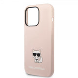 Karl Lagerfeld iPhone 14 Pro Cover Liquid Silicone Choupette Rosa
