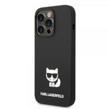 Karl Lagerfeld iPhone 14 Pro Cover Liquid Silicone Choupette Sort
