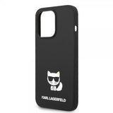 Karl Lagerfeld iPhone 14 Pro Cover Liquid Silicone Choupette Sort