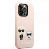 Karl Lagerfeld iPhone 14 Pro Cover Liquid Silicone Karl & Choupette MagSafe Rosa