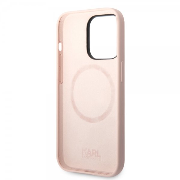 Karl Lagerfeld iPhone 14 Pro Cover Liquid Silicone Karl & Choupette MagSafe Rosa