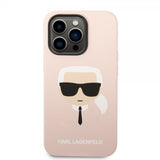Karl Lagerfeld iPhone 14 Pro Cover Flydende Silikone Karl MagSafe Rosa