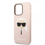 Karl Lagerfeld iPhone 14 Pro Cover Liquid Silicone Karl Pink