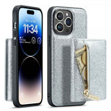 Dg.Ming iPhone 14 Pro Cover M3 Series Aftagelig Kortholder Sølv